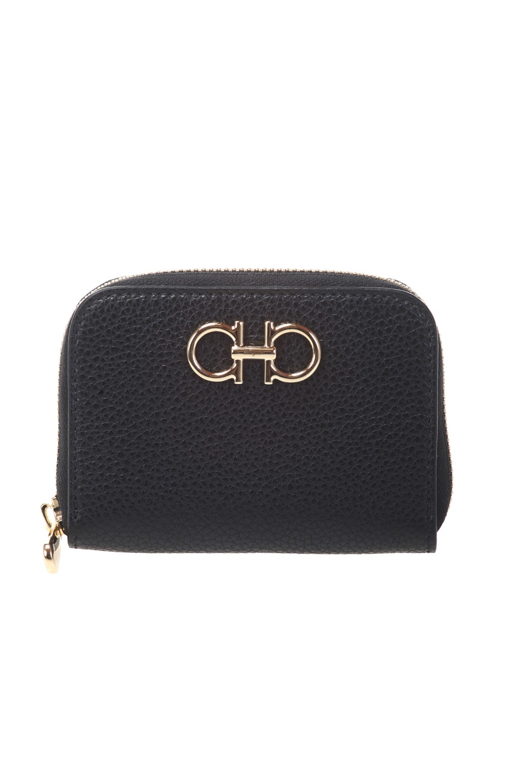 shop SALVATORE FERRAGAMO  Portacarte: Salvatore Ferragamo porta carte di credito Gancini in pelle di vitello bottolata.
Zip su tre lati.
Interno capiente.
Logo Gancini in finitura dorata sul davanti.
Dimensioni: Altezza 7.5 cm  Lunghezza 11 cm. 
Composizione: 100% pelle di vitello.
Fabbricato in Italia.. 220406 GANCINO-001758664 number 4821448